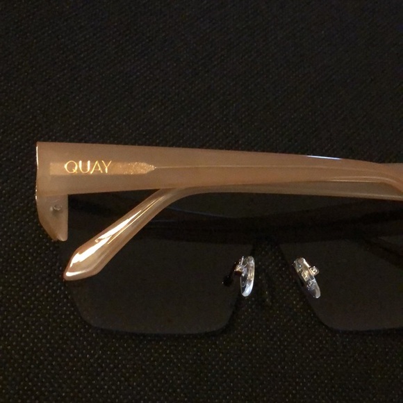 Quay Australia Echo Chamber Ivory frame Brown len shield flatbrow sunglasses new main image 11